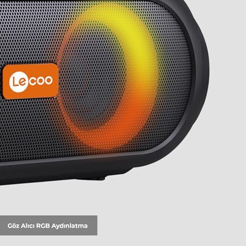 DS152 36W Kablosuz Bluetooth 5.1 Hoparlör - RGB Aydınlatmalı IPX5 Suya Dayanıklı BT/AUX/USB Girişli TWS Boombox Taşınabilir Hoparlör