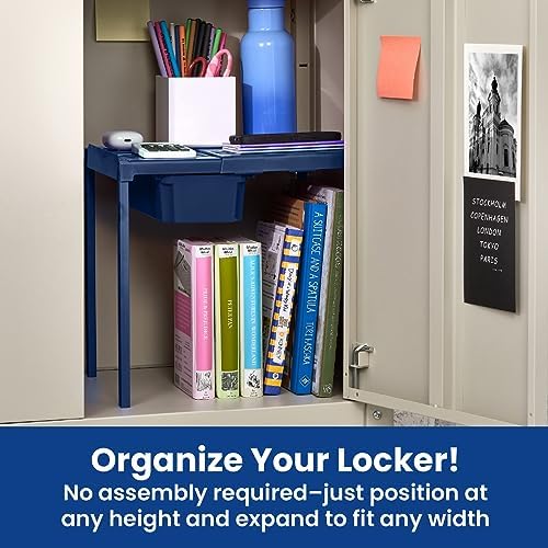Alternative view of LockerMate Ayarlanabilir Raf Dolap Rafı ve Düzenleyici, Dolabınıza Uyacak Şekilde Uzatılır, Kullanımı Kolay, Okul, İş, Spor Salonu için Mükemmel, Saklama Çekmecesi Dahil, Mavi (5025-NVY)