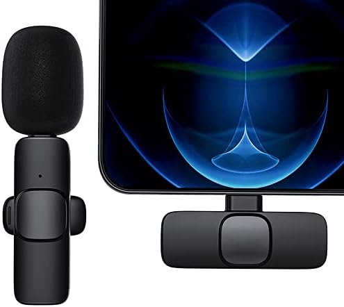 Alternative view of Type-c 2 Adet Mikrofonlu Tek Alıcılı Kablosuz Cep Telefonu İçin USB C Girişli Gürültü Önleyicili Profesyonel Dış Mekan Vlog Canlı Yayın Youtuber Yaka Mikrofonu Siyah