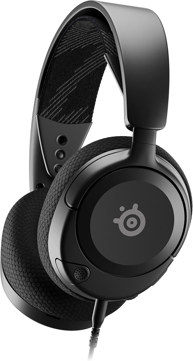 Arctis 1 – Multi-Platform Gaming Kulaklık – Hi-Fi Sürücü – 360° Surround Ses – AirWeave Memory Foam Kulak Yastıkları – Gürültü Önleyici Mikrofon, PC, PS5, Switch, Xbox – Siyah