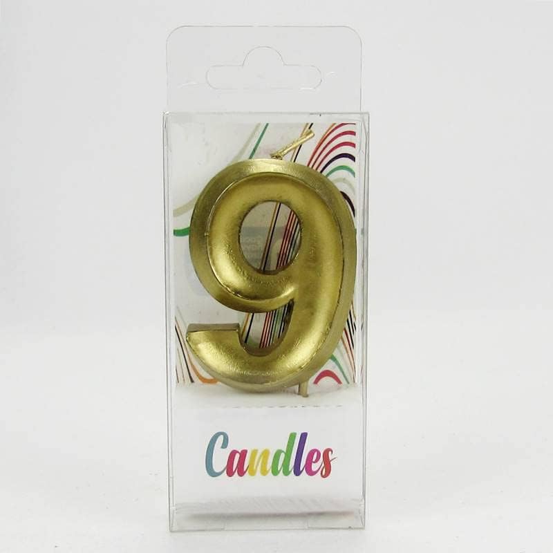 9 Dokuz Rakamlı (Altın) Mum 6.5 Cm