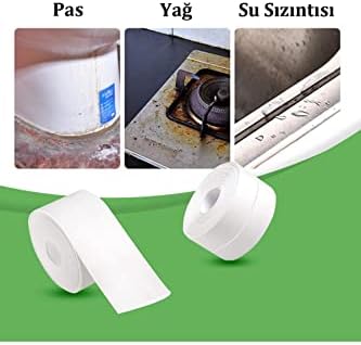 Sızdırmazlık Bandı Lavabo Bantı Banyo Mutfak Lavabo Küvet Duş Teknesi Su Geçirmez Kenar Bant 320 cm x 37 mm