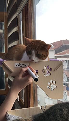 Büyük Boy Ahşap Yapışan Kedi Yatağı Vantuzlu
