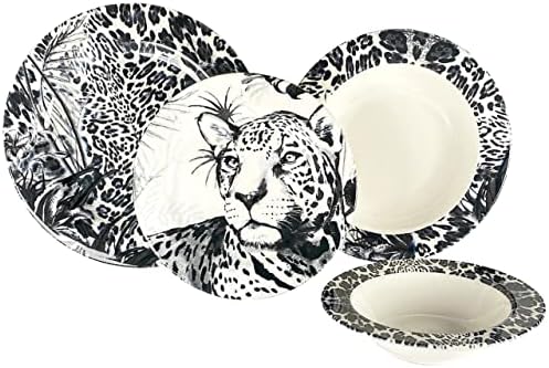 ZM Siyah Leopar 24 Parça Tabak Seti