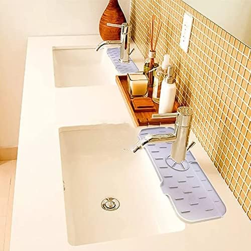 Alternative view of Lavabo İçin Silikon Esnek Mat Musluk Sapı Damlama Tutucu Raf Mutfak Tezgahı Sıçrama Koruma