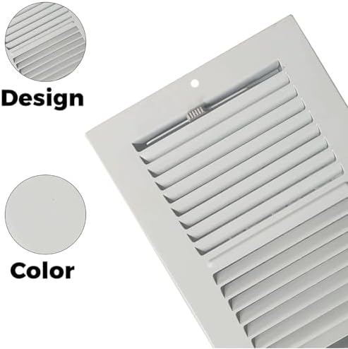 10" x 4" 2 Yollu Hava Akışı Duvar ve Tavan Kaydı Buzul Beyaz Kaplama | 4 "x 10" 2 Yönlü Hava Difüzörü | Ev Yan Duvarları ve Tavan için Hava Delikleri | Sierra