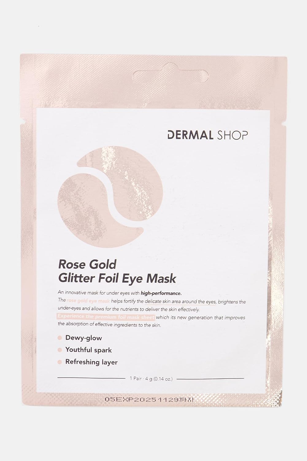 Dermal Rose Glitter Foil Eye Mask 4 g