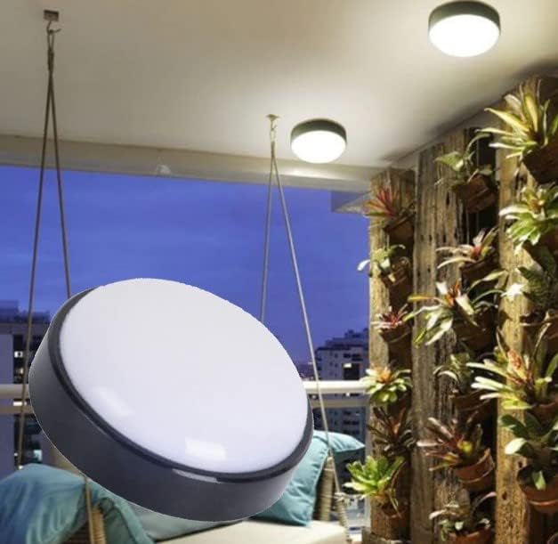 15W Siyah Led Nem Su Geçirmez Banyo Bahçe Balkon Modern Tavan Duvar Lambası Beyaz Işık 6500K IP65 Dış Mekan Kullanıma Uygun