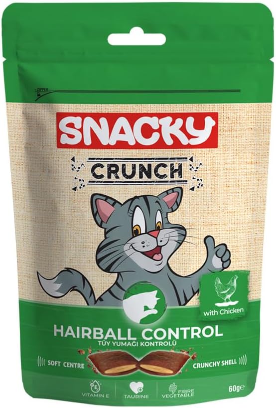 Snacky Kedi Crunch Ödül Hairball Control Tavuk 60gr