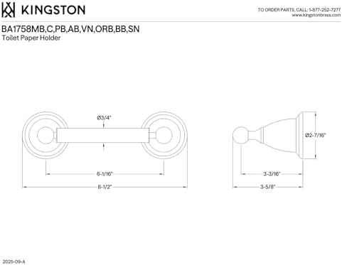 Alternative view of BA1758BB Tuvalet Kağıdı Tutucu, Fırçalanmış Pirinç