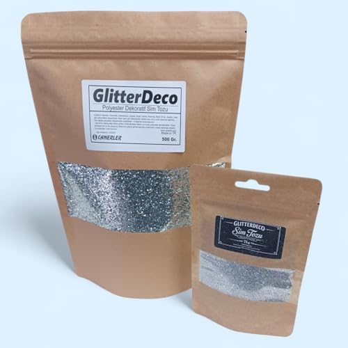 Alternative view of 500 Gr Gümüş Glitter Sim 1 mm Altıgen – Epoksi Reçine, Resin Art, Mum Yapımı, Nail Art Dekorasyon (Profesyonel Boy)