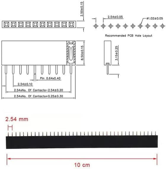 Alternative view of 1X40 180 Derece Dişi Pin Header