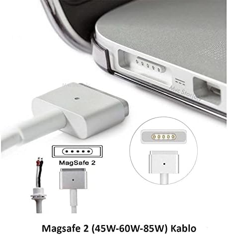 Plus PX-MAC2 A1425 A1435 A1465 A1502 için 5 Pin T Stili MagSafe 2 Güç Adaptörü Kablosu, Uzunluk: 1, 8 m