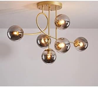 Alternative view of Fer Avize Jade 6'li özel tasarim modern spor gold renk glop füme camlı Salon - Mutfak - Yatak Odası avize