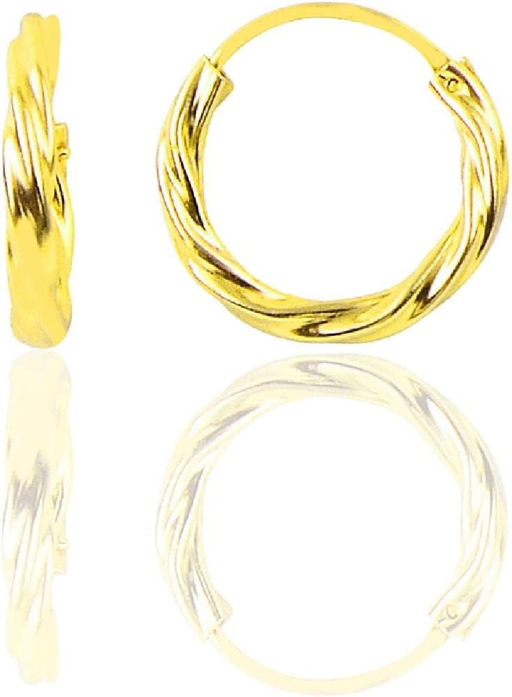 Gümüş altın yaldızlı 18 mm burgu halka küpe