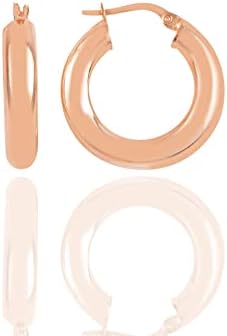 Gümüş rose 5 mm kalınlığında 25 mm büyüklüğünde kalın gümüş halka küpe