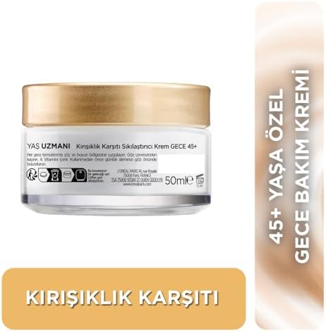 Yaş Uzmanı 45+ Kırışıklık Karşıtı Sıkılaştırıcı Gece Kremi
