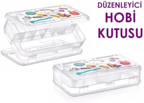 Şeffaf Plastik Bölmeli Çift Taraflı Hobi Dikiş Iğne Kutusu Düzenleyici Balıkçı Malzeme Saklama Organizer (1)