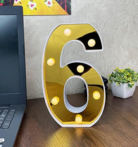 3D Işıklı Led Sayı Dekoratif Aydınlatma Büyük Boy 6