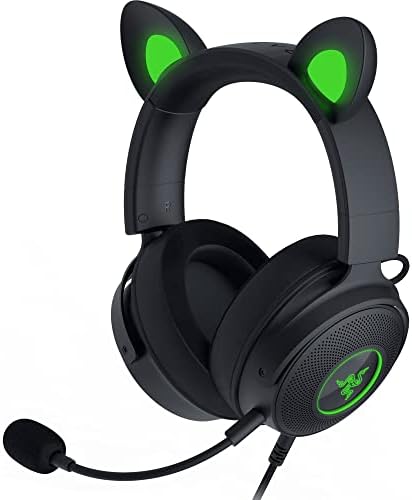 Kraken V2 Pro - Değiştirilebilir Kulaklı Kablolu RGB Kulaklık (Değiştirilebilir, Ayı ve Tavşan Kulakları; Reaktif Akış Aydınlatması) Siyah