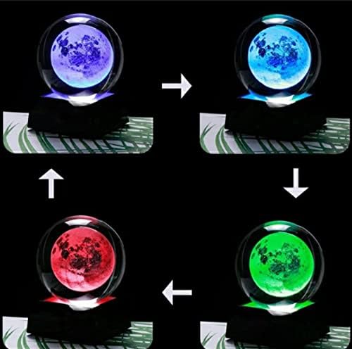 Alternative view of Renk Değiştiren Led Işıklı Dolunay Pilli Cam Küre 6 cm DE-1184