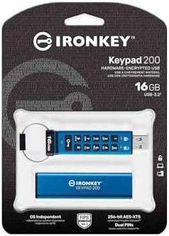 IronKey Keypad 200 Tip A donanım şifreli USB bellek FIPS 140-3 Level 3 (beklemede) XTS-AES 256 bit donanım şifrelemeli - IKKP200/16GB