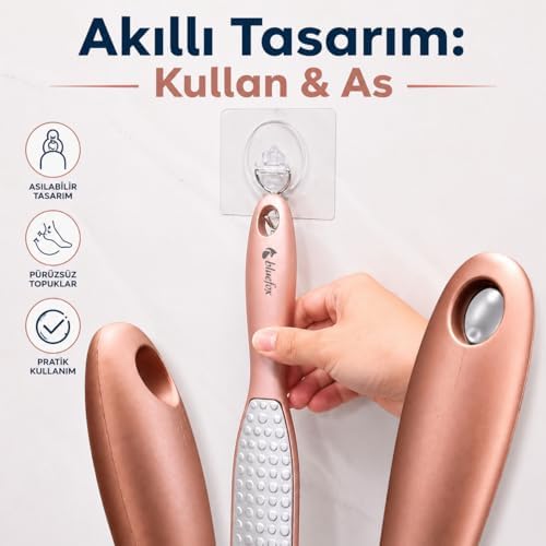 Alternative view of Çift Taraflı Ayak Törpüsü – Paslanmaz Çelik Nasır ve Topuk Çatlağı Törpüsü, Ergonomik Saplı, Islak/Kuru Kullanıma Uygun, Ev Tipi Pedikür Ayak Ovucu