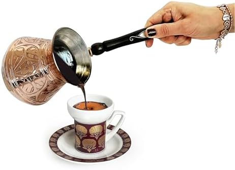 Külhan Bakır Cezve Oyma İşçiliği 580ml No:3