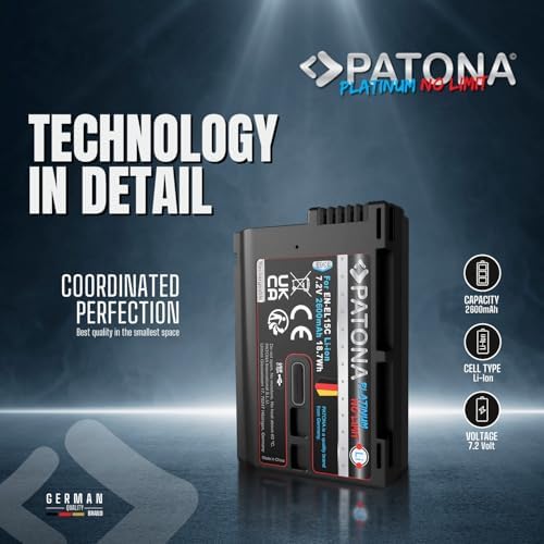 Alternative view of PATONA EN-EL15C Platinum Batarya Yedek EN EL15 EL15b EL15c 2600mAh USB-C 1 V1 D7000 D7100 D7200 D7500 D500 D600 D610 D750 D780 D800 D8100 ile Uyumlu D8500 Z5 Z5II Z6 II III Z7 Z7II Z8 ZF