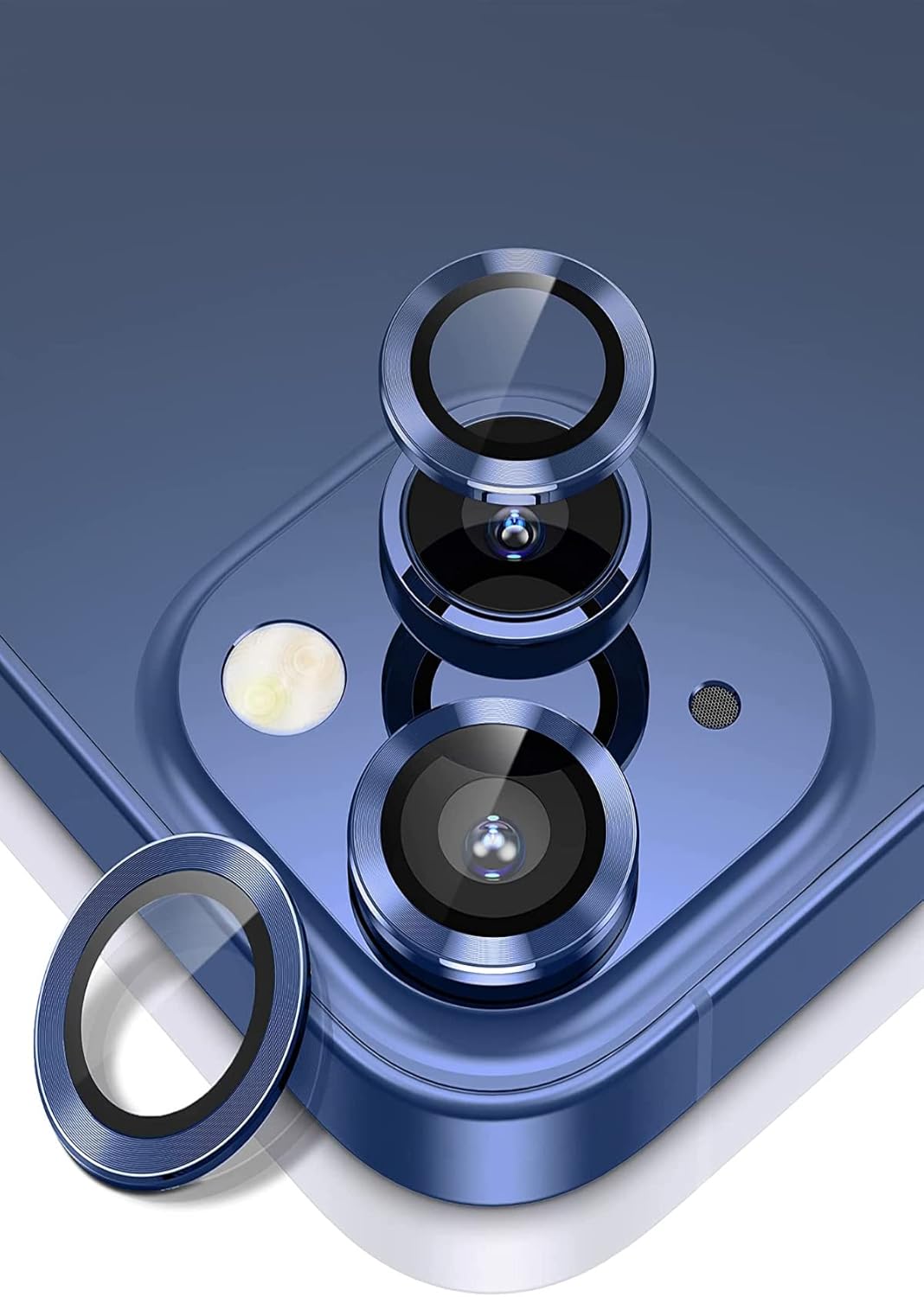 Alternative view of 13 Alüminyum Alaşım Temperli Cam Kamera Lens Koruyucu - Mavi