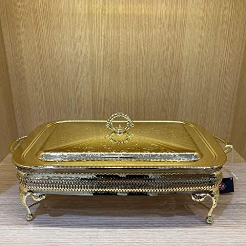 Anne Altın Kaplama Isıtıcılı Dikdörtgen Yemek Servis 46 x 25 x 19 cm