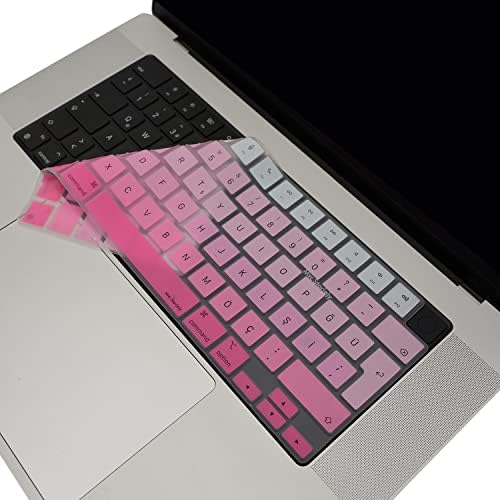 Alternative view of MacBook Klavye Koruyucu TÜRKÇE Q BASKILI UK-TERS L- Enter Tipi Air 13,6-15,3inç- Pro 14,2-16,2inç M1-M2-M3-M4 Pro MAX Uyumlu, Ultra İnce Hafif Yıkanabilir Silikon Klavye Filmi Pembe