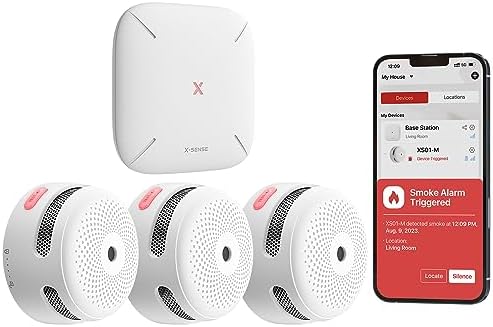 Alternative view of Akıllı Duman Dedektörü, SBS50 Baz İstasyonu ile, Wi-Fi Duman Alarmı, Ev Güvenlik Uygulaması ile Uyumlu, Kablosuz Bağlantılı Mini Yangın Alarmı, Model FS31