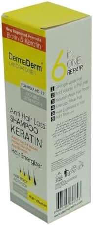 Alternative view of DermaDerm Saç Dökülmesine Karşı Keratin Biotin ve Vitaminli Şampuan 250 ML