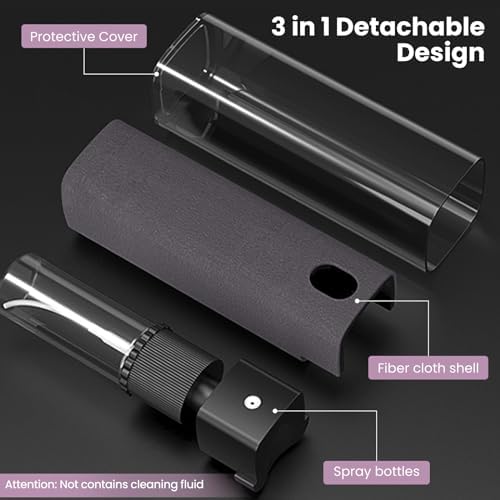 Dokunmatik Ekran Temizleyici, Araba, Tablet ve Telefon Ekran Temizleyici, İkisi Bir Arada Sprey ve Mikrofiber Kumaş, Kadınlar için Araba Aksesuarları Mükemmel Hediyeler (Gri)