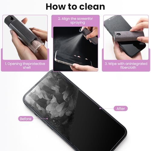 Alternative view of Dokunmatik Ekran Temizleyici, Araba, Tablet ve Telefon Ekran Temizleyici, İkisi Bir Arada Sprey ve Mikrofiber Kumaş, Kadınlar için Araba Aksesuarları Mükemmel Hediyeler (Gri)