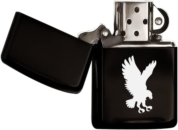 Alternative view of BK Kartal Tasarımlı Siyah Benzinli Metal Çakmak