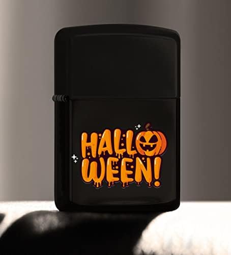 BK Halloween Tasarımlı Renkli Baskılı Siyah Benzinli Metal Çakmak