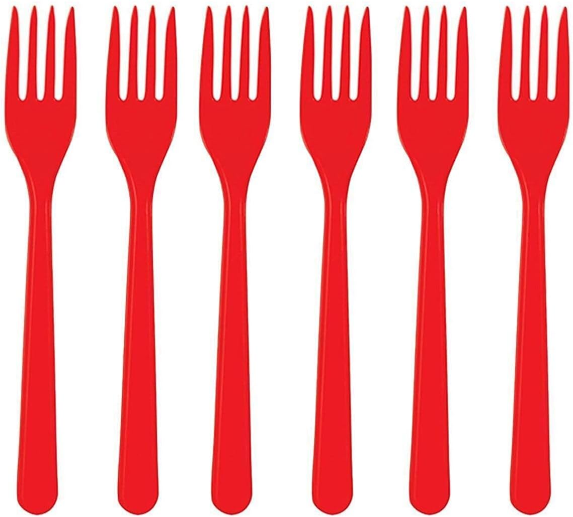 Alternative view of Plastik Kırmızı Çatal 25'li