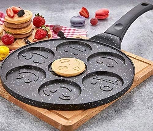Granit Yüz Emojili Pankek Tava 28 Cm Döküm Granit Pankek Tavası