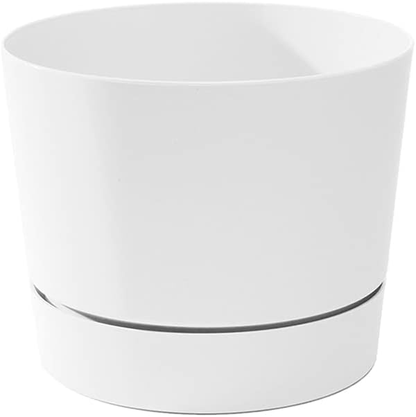 Root & Vessel Majestic Orta Yüzyıl Modern Düşük Profilli Silindir Tencere, Mat Beyaz, 21,5 cm