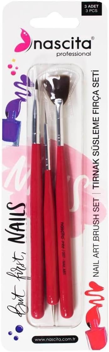 Nail Art Tırnak Süsleme Fırça Seti 3'lü - 06