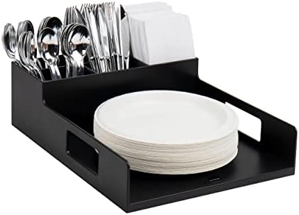 Reader Çapa Koleksiyonu, Gereç, Peçete ve Tabak Servis Tepsisi, Breakroom, Tezgah Düzenleyici, Plastik, Siyah