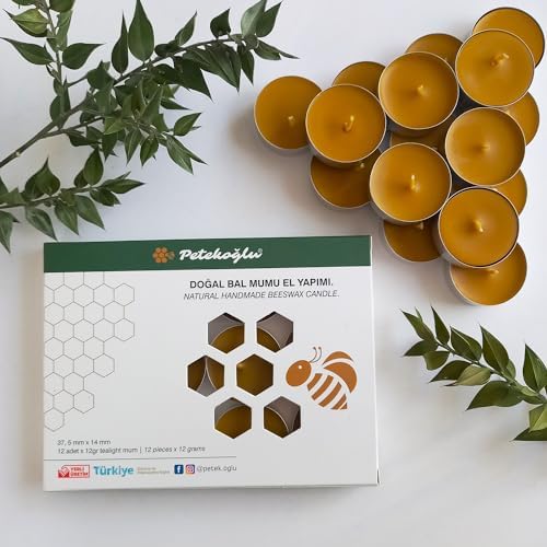 Alternative view of (12 Adet) Tealight Doğal Petek mum Standart Boy Beeswax Candle