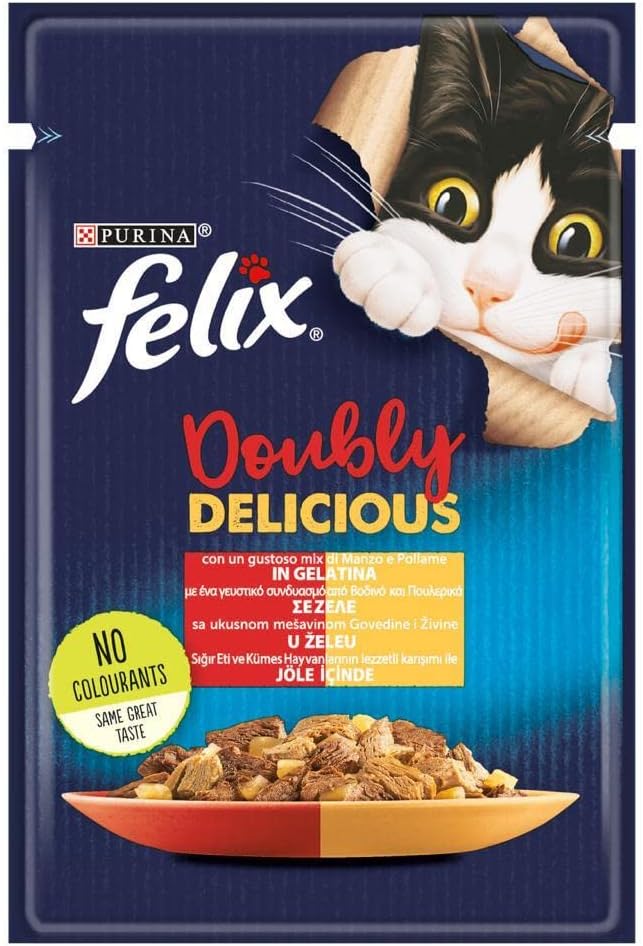 Alternative view of Felix Çifte Lezzet Sığır & Tavuklu Kedi Yaş Mama (26 x 85 gr)