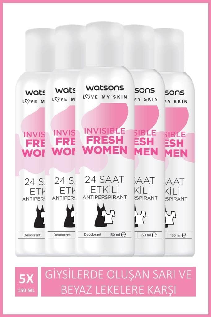 Watsons Invisible Fresh Aromatik Deodorant 150 ml x 5 ADET