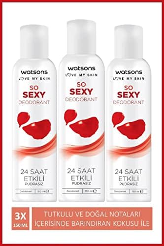 Alternative view of Watsons So Sexy Deodorant 24 Saat Etkili Pudrasız Sprey 150 Ml X 3 Adet