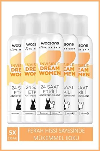 Watsons Invisible Fresh 24 Saat Etkili Kadın Deodorant Sprey 150 ml X5 ADET