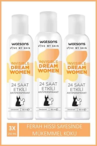 Watsons Invisible Fresh 24 Saat Etkili Kadın Deodorant Sprey 150 ml X3 ADET