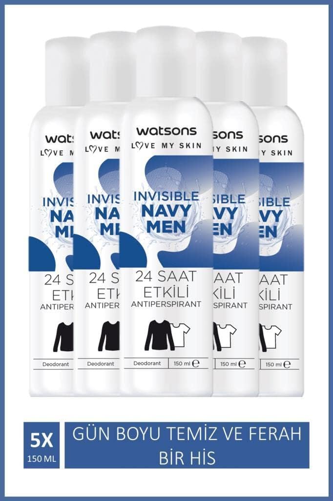 Alternative view of Watsons Invisible Navy Men Deodorant 150 ml X5 ADET